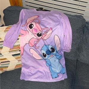 Disney Stitch and Angel Purple Pajama Top